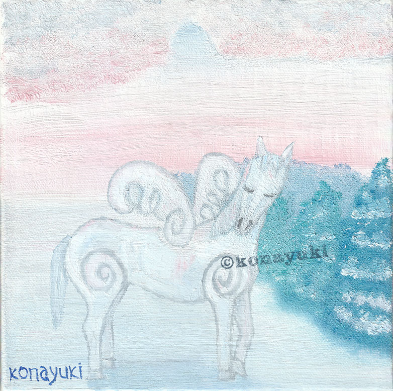 粉雪製作の油絵「peace land」